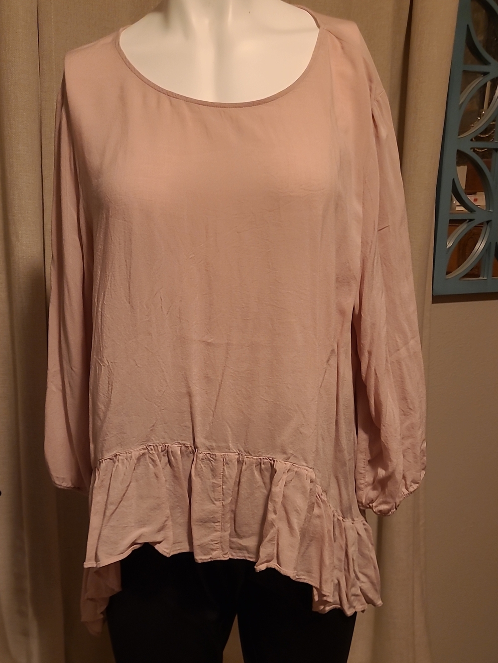 Simply Vera Vera Wang Dusty Rose Ruffle-Hem Tunic